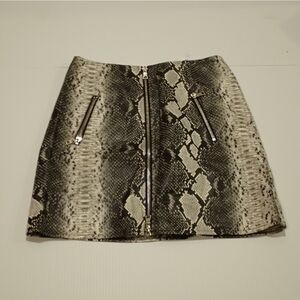 I.AM.GIA Snakeskin Zip Up Mini Skirt